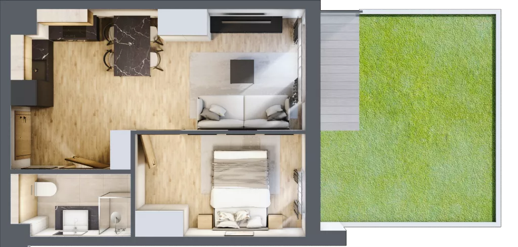 2 pokoje, apartament inwestycyjny 35,82 m², piętro 1, oferta nr D/12, Apartamenty Bałtyk - komfortowe lokale nad morzem, Jastrzębia Góra, ul. Jantarowa 3
