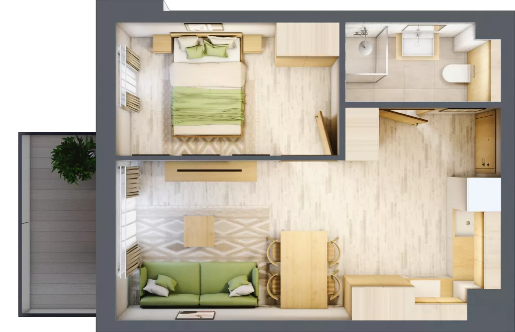 2 pokoje, apartament inwestycyjny 36,00 m², piętro 4, oferta nr D/319, Apartamenty Bałtyk - komfortowe lokale nad morzem, Jastrzębia Góra, ul. Jantarowa 3