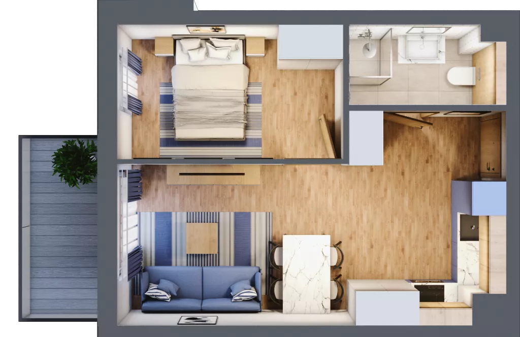 2 pokoje, apartament inwestycyjny 36,14 m², piętro 4, oferta nr D/324, Apartamenty Bałtyk - komfortowe lokale nad morzem, Jastrzębia Góra, ul. Jantarowa 3