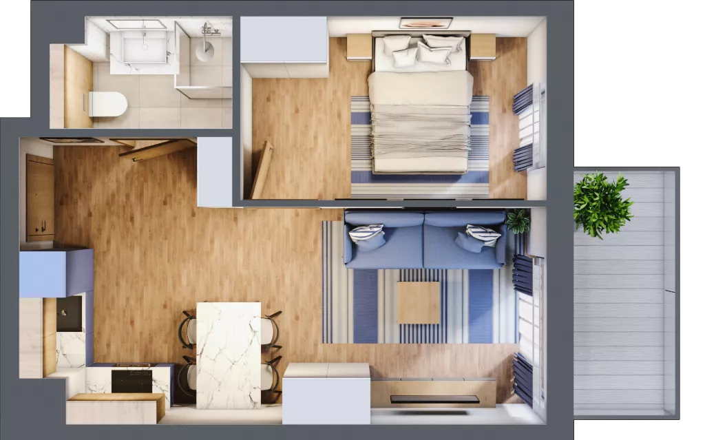 2 pokoje, apartament inwestycyjny 35,37 m², piętro 3, oferta nr D/211, Apartamenty Bałtyk - komfortowe lokale nad morzem, Jastrzębia Góra, ul. Jantarowa 3