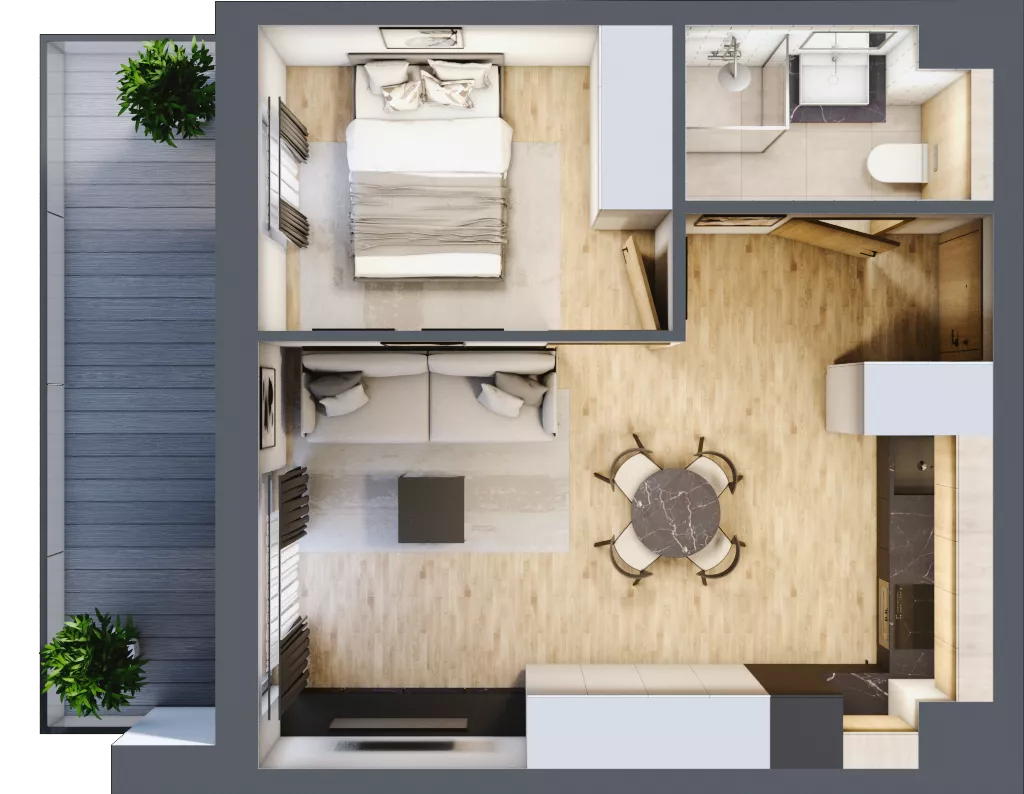 2 pokoje, apartament inwestycyjny 36,29 m², piętro 4, oferta nr D/320, Apartamenty Bałtyk - komfortowe lokale nad morzem, Jastrzębia Góra, ul. Jantarowa 3