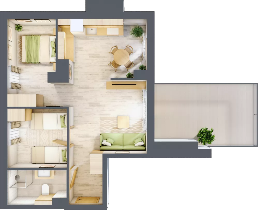 2 pokoje, apartament inwestycyjny 51,60 m², piętro 5, oferta nr D/401, Apartamenty Bałtyk - komfortowe lokale nad morzem, Jastrzębia Góra, ul. Jantarowa 3