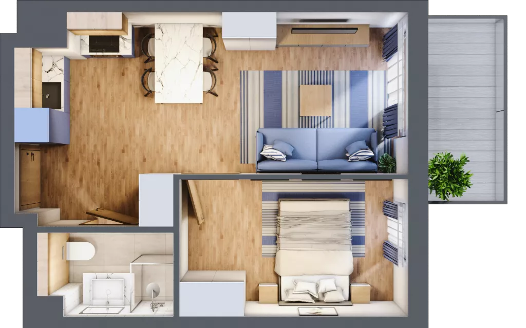2 pokoje, apartament inwestycyjny 35,02 m², piętro 4, oferta nr D/309, Apartamenty Bałtyk - komfortowe lokale nad morzem, Jastrzębia Góra, ul. Jantarowa 3