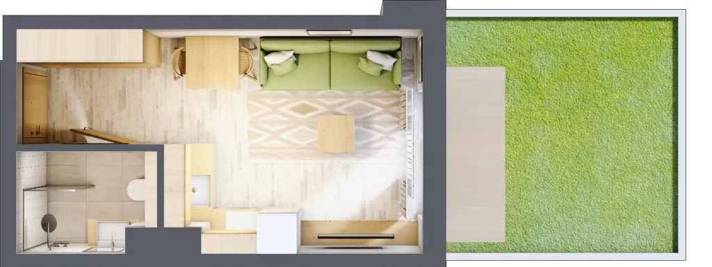 1 pokój, apartament inwestycyjny 20,14 m², piętro 1, oferta nr D/4, Apartamenty Bałtyk - komfortowe lokale nad morzem, Jastrzębia Góra, ul. Jantarowa 3