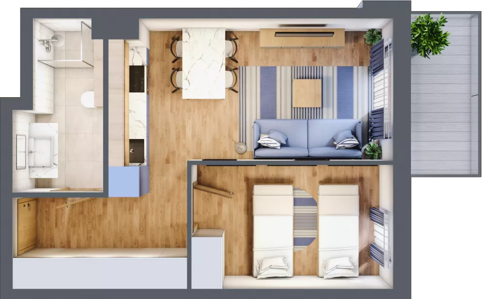 2 pokoje, apartament inwestycyjny 38,50 m², piętro 3, oferta nr D/213, Apartamenty Bałtyk - komfortowe lokale nad morzem, Jastrzębia Góra, ul. Jantarowa 3