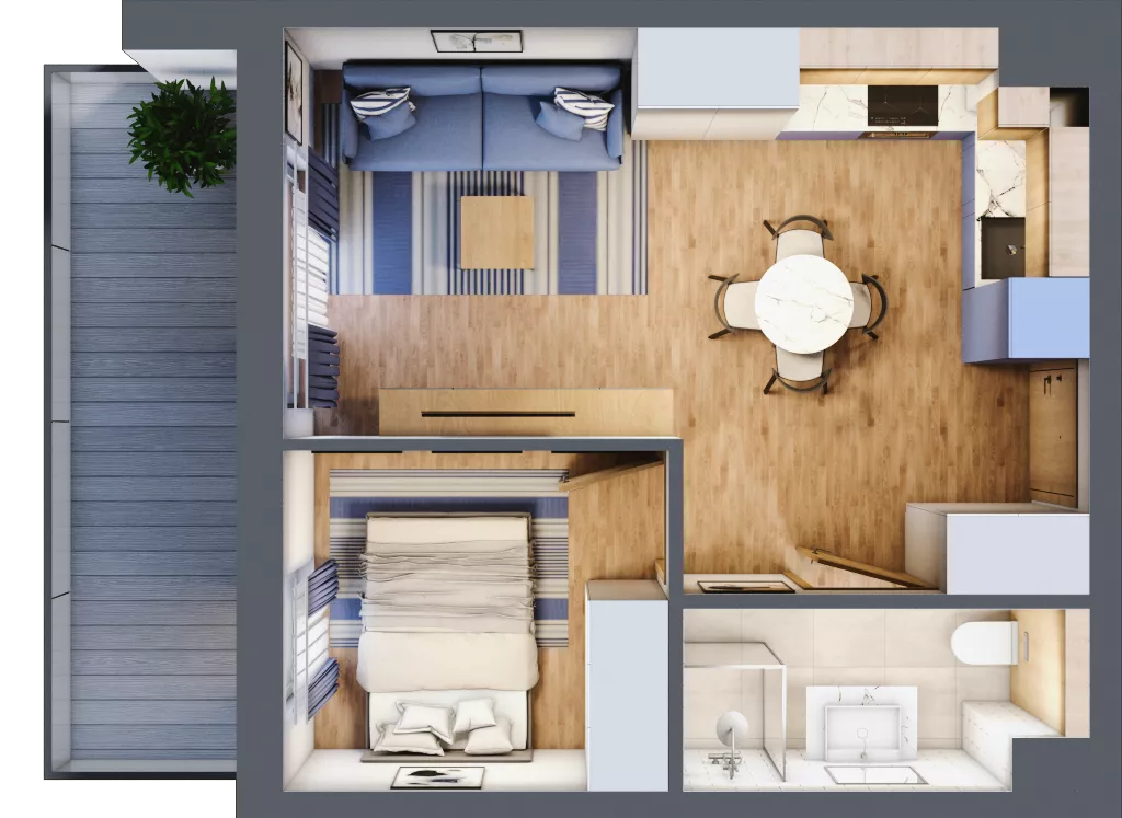 2 pokoje, apartament inwestycyjny 33,79 m², piętro 2, oferta nr D/124, Apartamenty Bałtyk - komfortowe lokale nad morzem, Jastrzębia Góra, ul. Jantarowa 3
