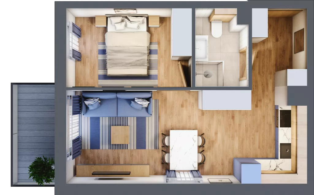 2 pokoje, apartament inwestycyjny 38,55 m², piętro 3, oferta nr D/217, Apartamenty Bałtyk - komfortowe lokale nad morzem, Jastrzębia Góra, ul. Jantarowa 3