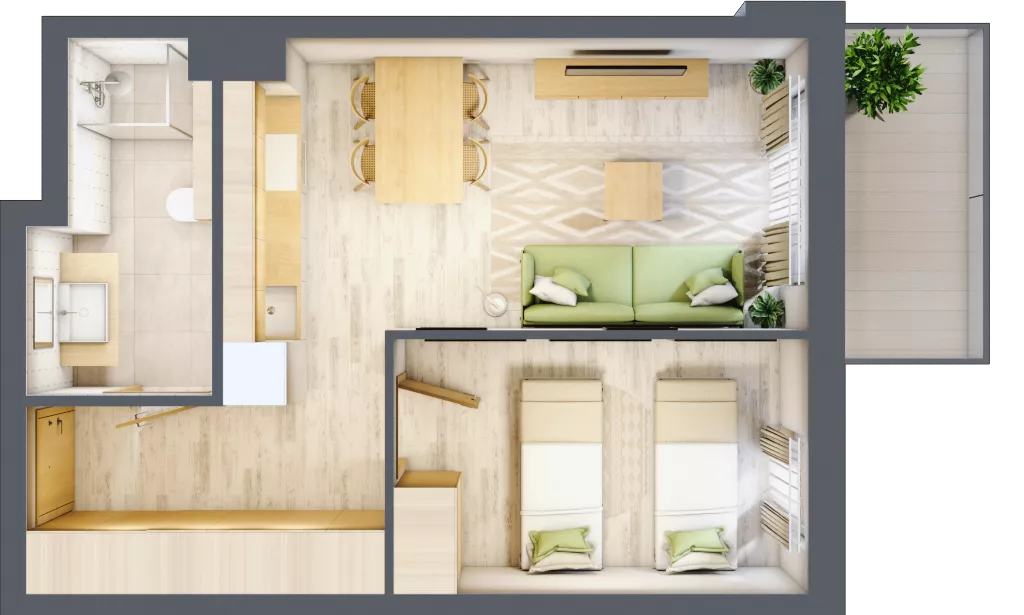 2 pokoje, apartament inwestycyjny 38,50 m², piętro 2, oferta nr D/113, Apartamenty Bałtyk - komfortowe lokale nad morzem, Jastrzębia Góra, ul. Jantarowa 3