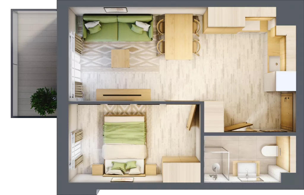 2 pokoje, apartament inwestycyjny 36,02 m², piętro 4, oferta nr D/323, Apartamenty Bałtyk - komfortowe lokale nad morzem, Jastrzębia Góra, ul. Jantarowa 3