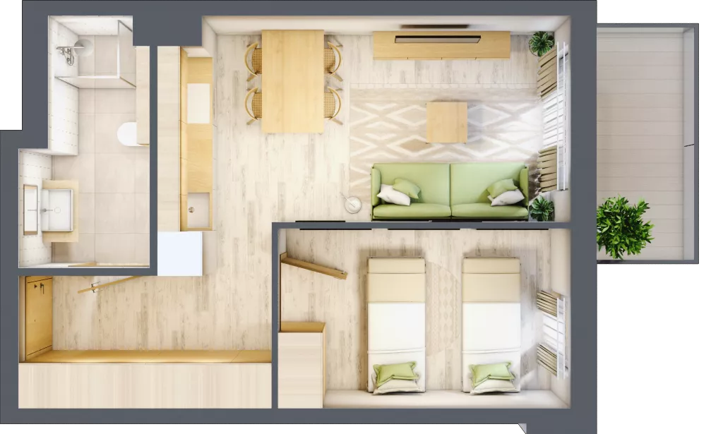 2 pokoje, apartament inwestycyjny 38,55 m², piętro 2, oferta nr D/115, Apartamenty Bałtyk - komfortowe lokale nad morzem, Jastrzębia Góra, ul. Jantarowa 3