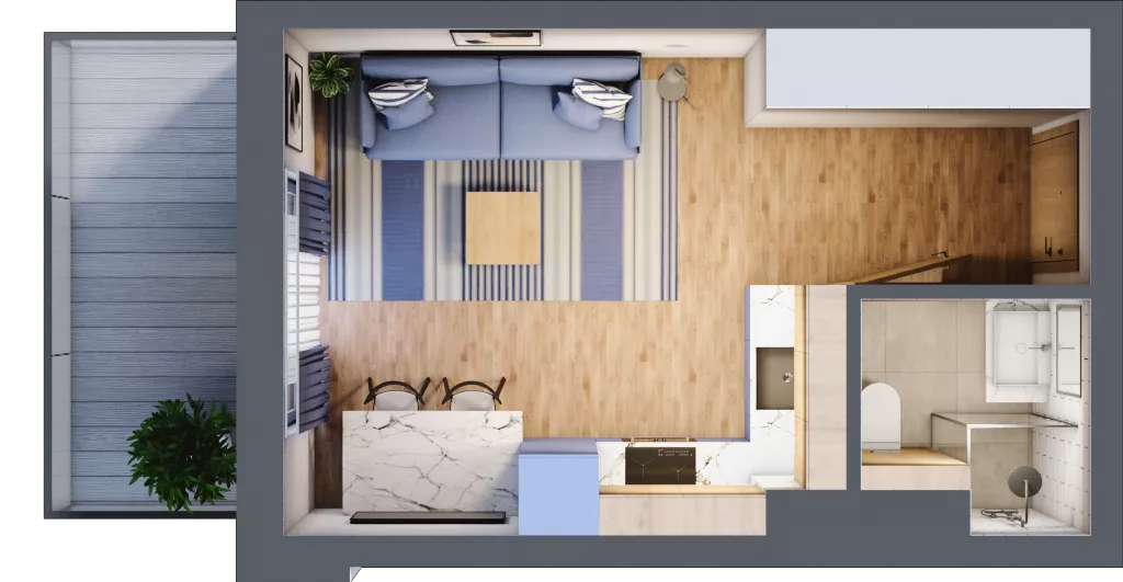 1 pokój, apartament inwestycyjny 22,30 m², piętro 3, oferta nr D/223, Apartamenty Bałtyk - komfortowe lokale nad morzem, Jastrzębia Góra, ul. Jantarowa 3