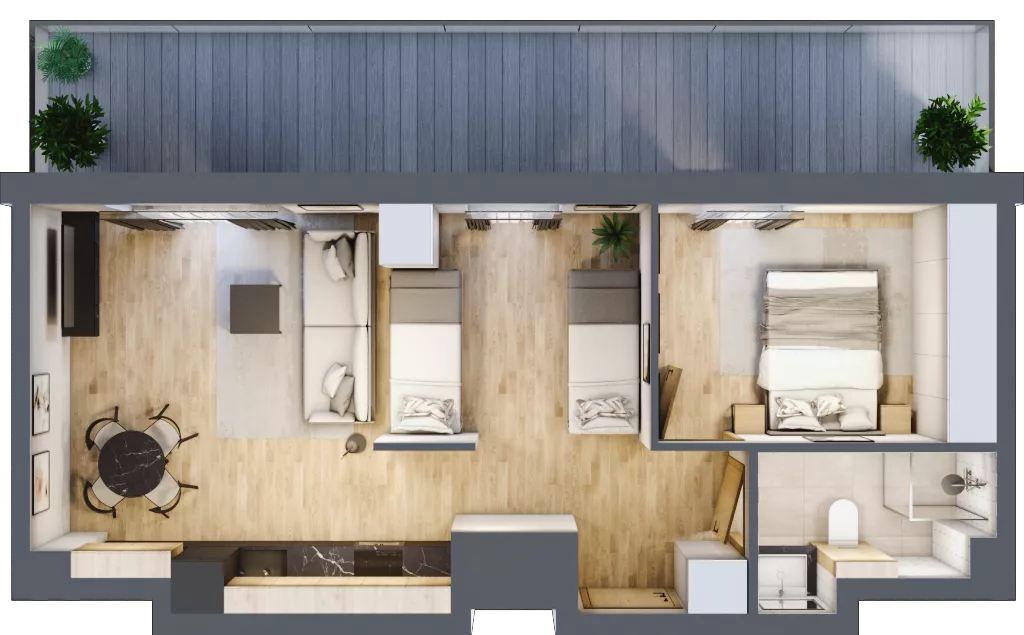 2 pokoje, apartament inwestycyjny 46,86 m², piętro 5, oferta nr D/404, Apartamenty Bałtyk - komfortowe lokale nad morzem, Jastrzębia Góra, ul. Jantarowa 3