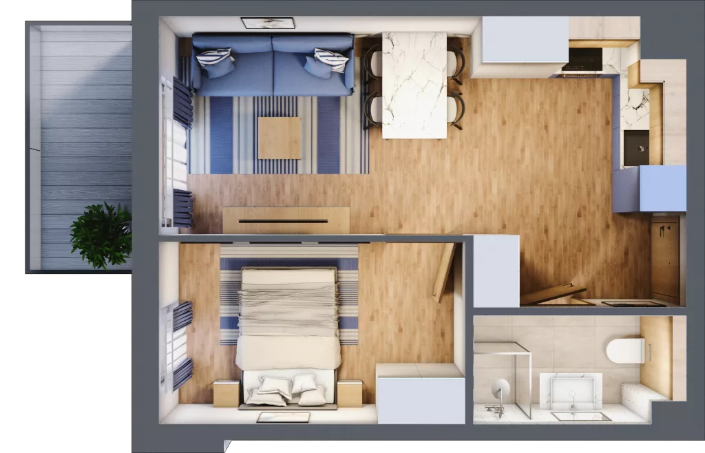 2 pokoje, apartament inwestycyjny 36,17 m², piętro 3, oferta nr D/225, Apartamenty Bałtyk - komfortowe lokale nad morzem, Jastrzębia Góra, ul. Jantarowa 3