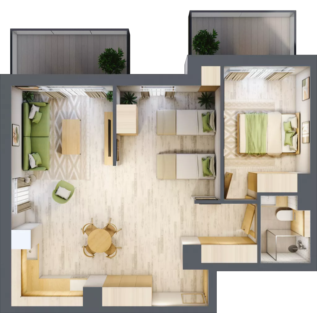 2 pokoje, apartament inwestycyjny 60,48 m², piętro 4, oferta nr D/303, Apartamenty Bałtyk - komfortowe lokale nad morzem, Jastrzębia Góra, ul. Jantarowa 3