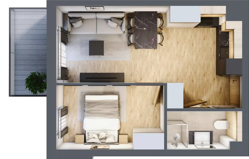 2 pokoje, apartament inwestycyjny 36,11 m², piętro 2, oferta nr D/119, Apartamenty Bałtyk - komfortowe lokale nad morzem, Jastrzębia Góra, ul. Jantarowa 3