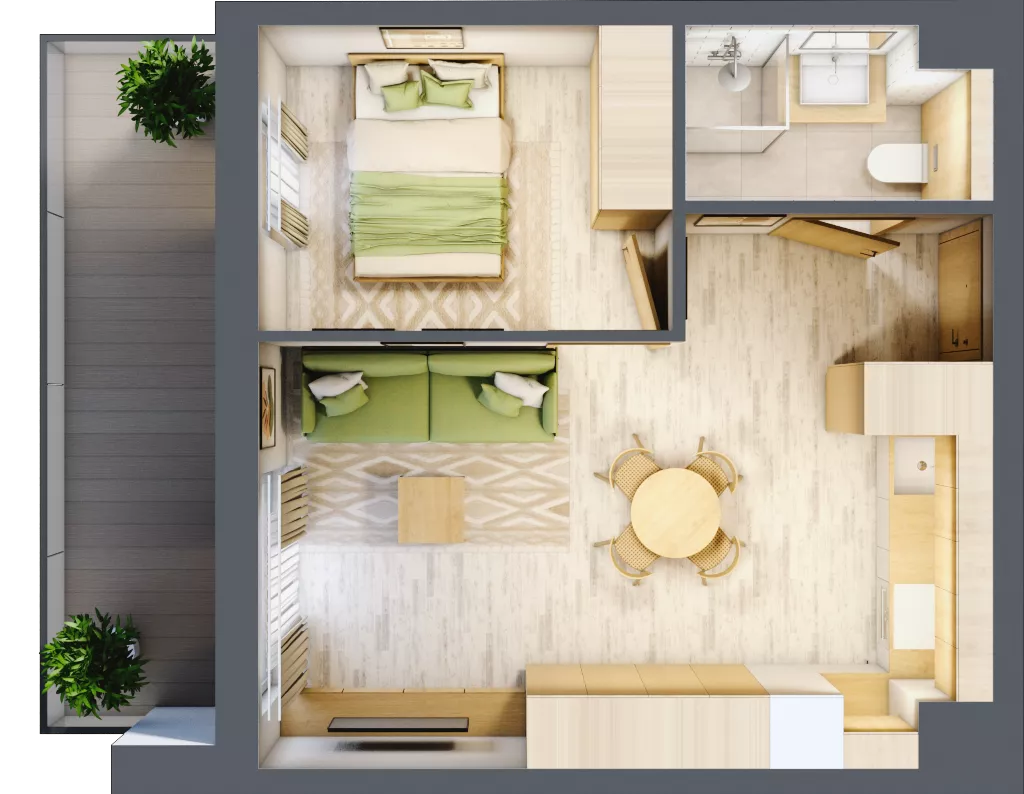 2 pokoje, apartament inwestycyjny 36,13 m², piętro 2, oferta nr D/121, Apartamenty Bałtyk - komfortowe lokale nad morzem, Jastrzębia Góra, ul. Jantarowa 3