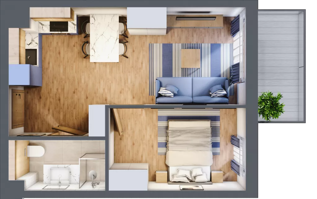 2 pokoje, apartament inwestycyjny 35,95 m², piętro 2, oferta nr D/112, Apartamenty Bałtyk - komfortowe lokale nad morzem, Jastrzębia Góra, ul. Jantarowa 3