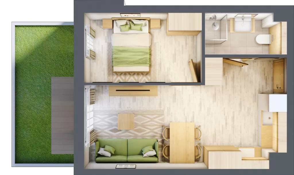 2 pokoje, apartament inwestycyjny 35,71 m², piętro 1, oferta nr D/24, Apartamenty Bałtyk - komfortowe lokale nad morzem, Jastrzębia Góra, ul. Jantarowa 3
