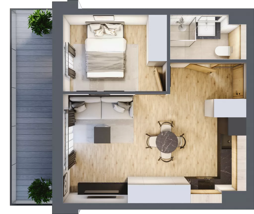 2 pokoje, apartament inwestycyjny 36,70 m², piętro 3, oferta nr D/218, Apartamenty Bałtyk - komfortowe lokale nad morzem, Jastrzębia Góra, ul. Jantarowa 3