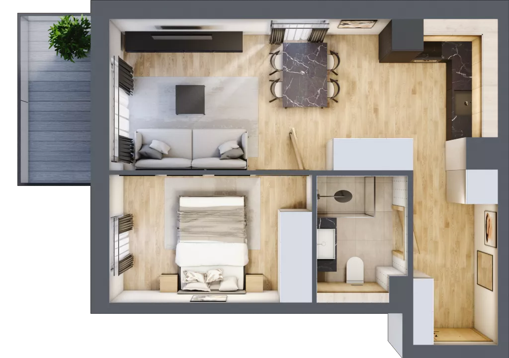 2 pokoje, apartament inwestycyjny 39,98 m², piętro 4, oferta nr D/302, Apartamenty Bałtyk - komfortowe lokale nad morzem, Jastrzębia Góra, ul. Jantarowa 3