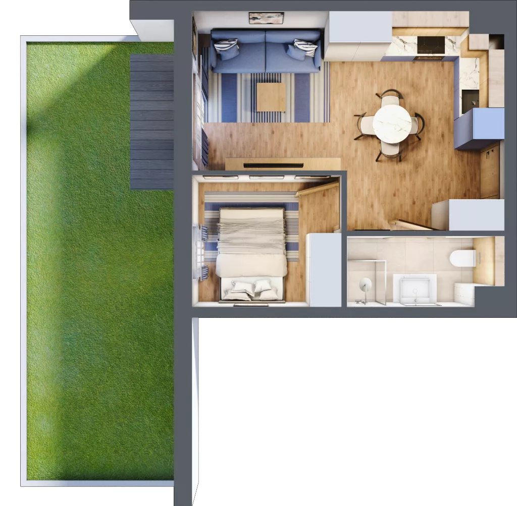 2 pokoje, apartament inwestycyjny 33,54 m², piętro 1, oferta nr D/22, Apartamenty Bałtyk - komfortowe lokale nad morzem, Jastrzębia Góra, ul. Jantarowa 3