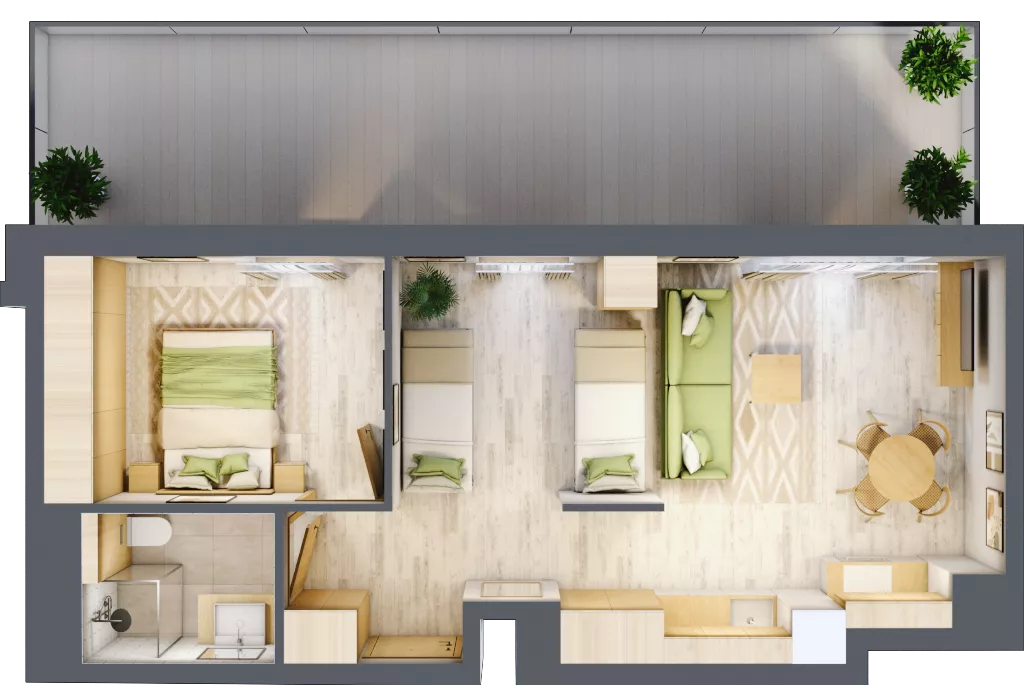 2 pokoje, apartament inwestycyjny 47,10 m², piętro 5, oferta nr D/402, Apartamenty Bałtyk - komfortowe lokale nad morzem, Jastrzębia Góra, ul. Jantarowa 3