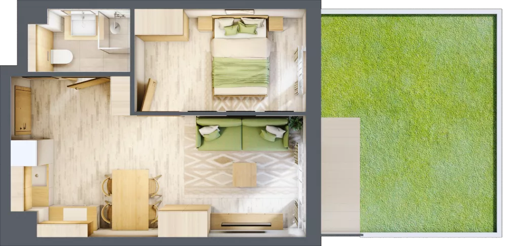2 pokoje, apartament inwestycyjny 35,11 m², piętro 1, oferta nr D/11, Apartamenty Bałtyk - komfortowe lokale nad morzem, Jastrzębia Góra, ul. Jantarowa 3