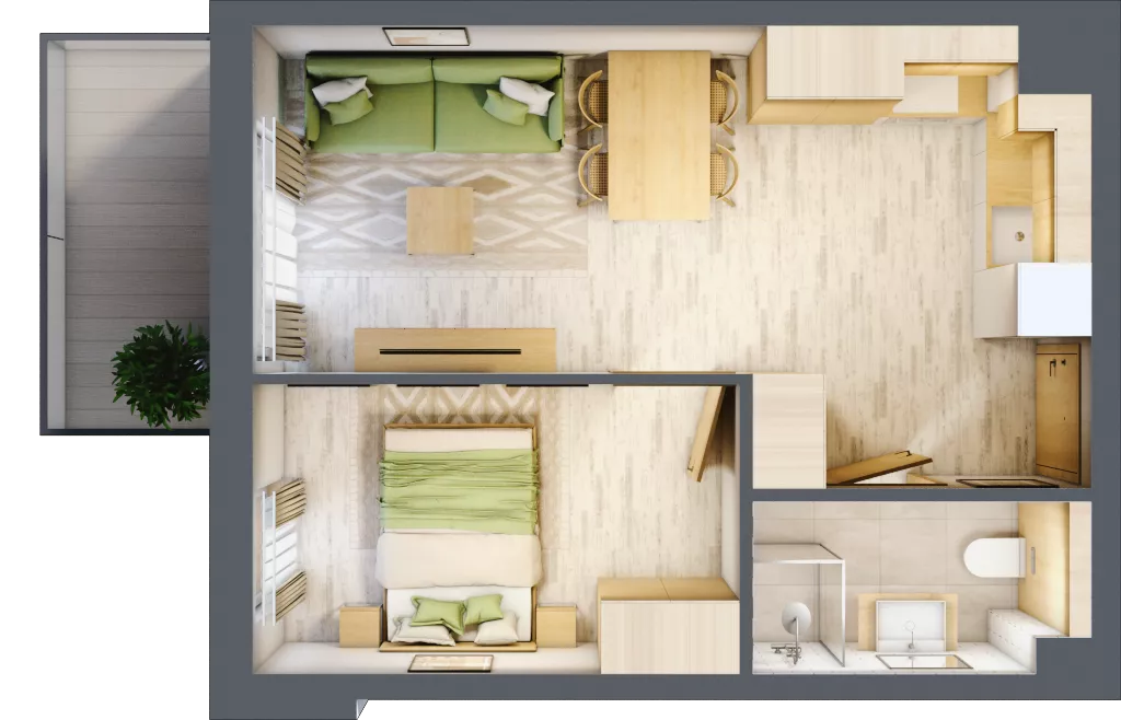 2 pokoje, apartament inwestycyjny 36,06 m², piętro 2, oferta nr D/125, Apartamenty Bałtyk - komfortowe lokale nad morzem, Jastrzębia Góra, ul. Jantarowa 3