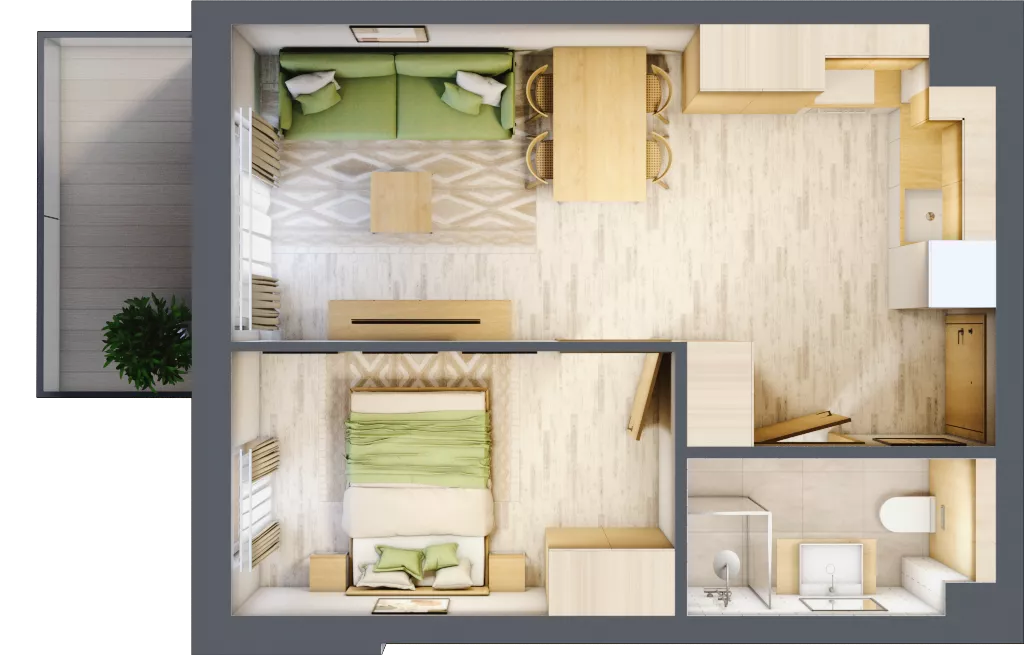 2 pokoje, apartament inwestycyjny 36,10 m², piętro 3, oferta nr D/219, Apartamenty Bałtyk - komfortowe lokale nad morzem, Jastrzębia Góra, ul. Jantarowa 3