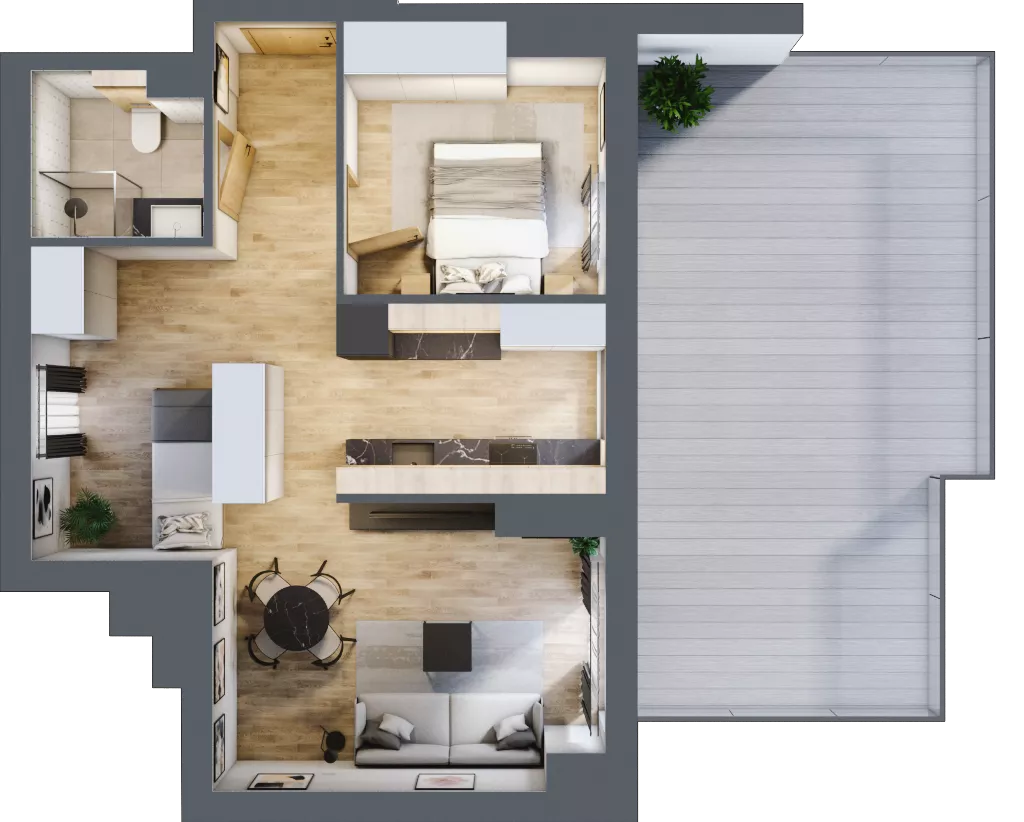 2 pokoje, apartament inwestycyjny 50,01 m², piętro 5, oferta nr D/407, Apartamenty Bałtyk - komfortowe lokale nad morzem, Jastrzębia Góra, ul. Jantarowa 3