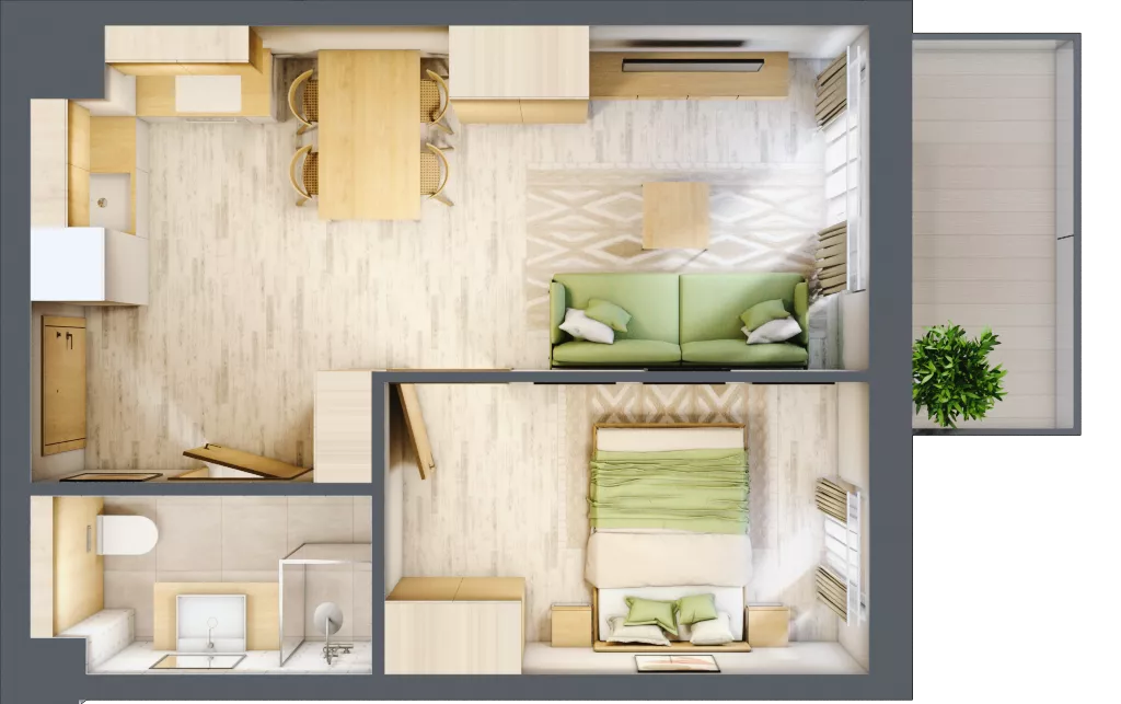 2 pokoje, apartament inwestycyjny 35,94 m², piętro 3, oferta nr D/212, Apartamenty Bałtyk - komfortowe lokale nad morzem, Jastrzębia Góra, ul. Jantarowa 3