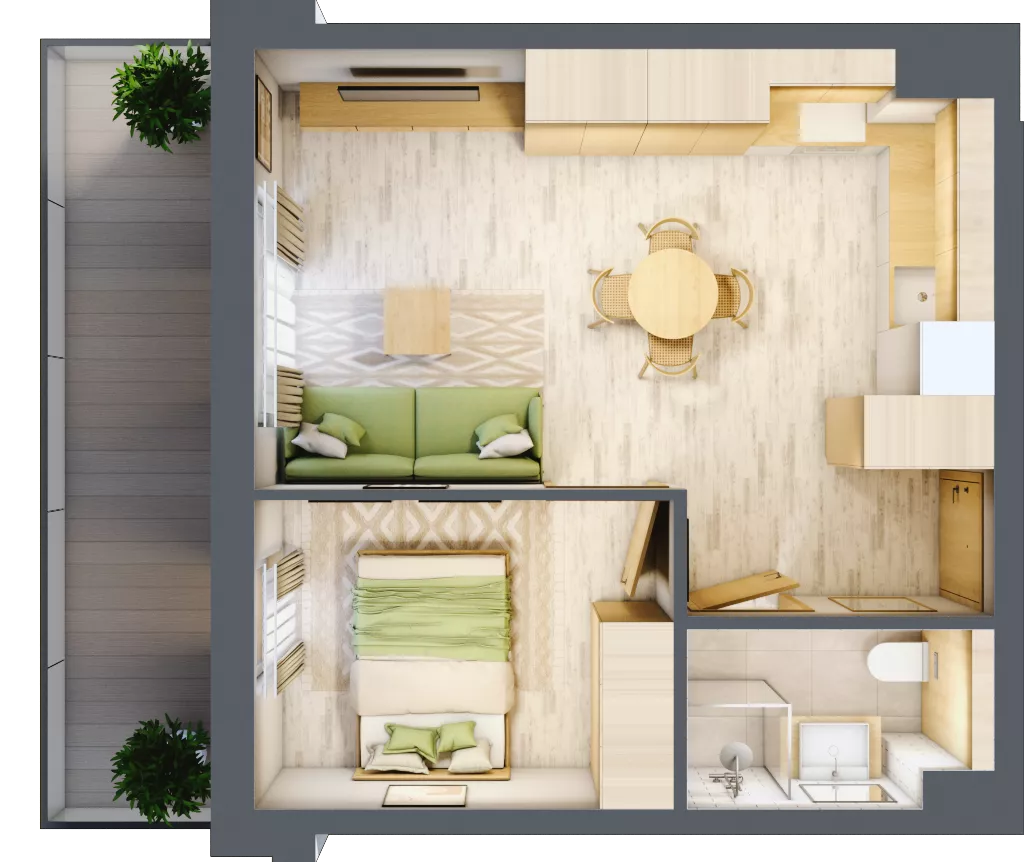 2 pokoje, apartament inwestycyjny 36,78 m², piętro 3, oferta nr D/201, Apartamenty Bałtyk - komfortowe lokale nad morzem, Jastrzębia Góra, ul. Jantarowa 3