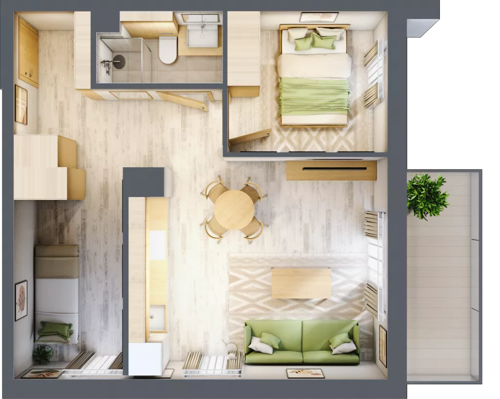 2 pokoje, apartament inwestycyjny 45,90 m², piętro 4, oferta nr D/315, Apartamenty Bałtyk - komfortowe lokale nad morzem, Jastrzębia Góra, ul. Jantarowa 3