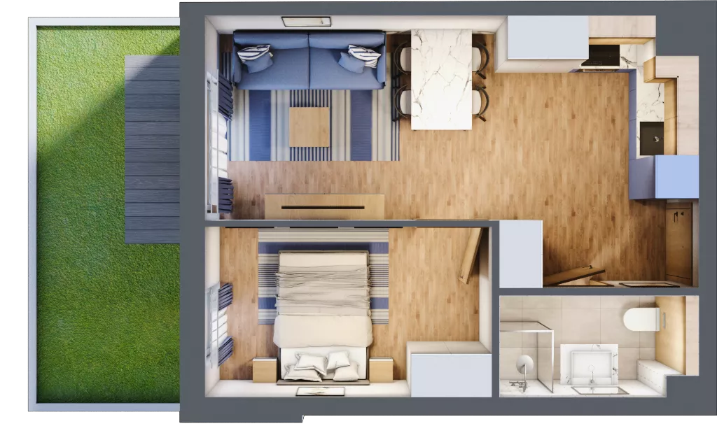 2 pokoje, apartament inwestycyjny 35,78 m², piętro 1, oferta nr D/19, Apartamenty Bałtyk - komfortowe lokale nad morzem, Jastrzębia Góra, ul. Jantarowa 3