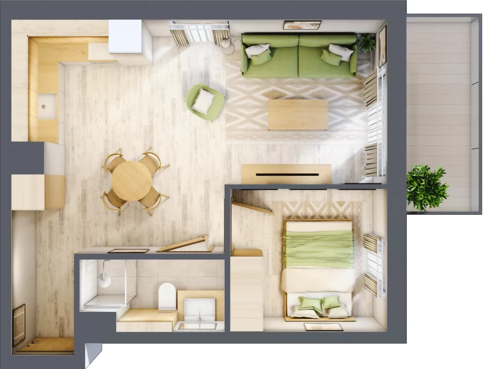 2 pokoje, apartament inwestycyjny 39,20 m², piętro 2, oferta nr D/103, Apartamenty Bałtyk - komfortowe lokale nad morzem, Jastrzębia Góra, ul. Jantarowa 3