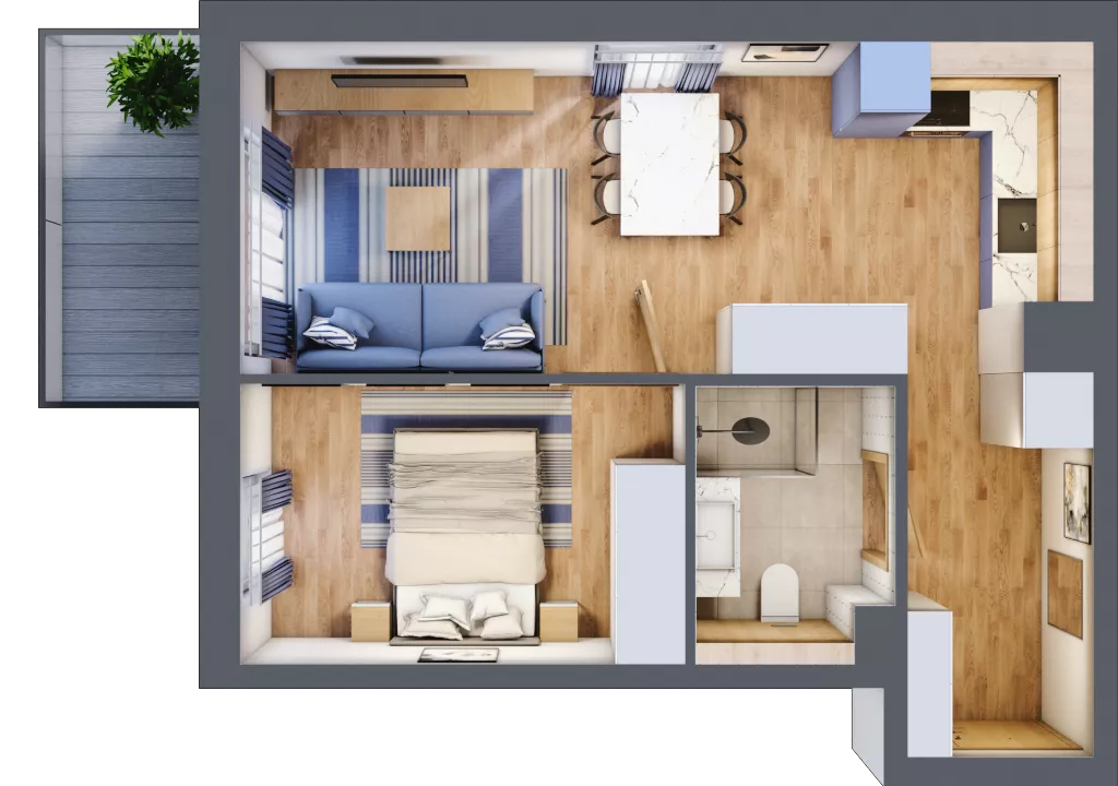 2 pokoje, apartament inwestycyjny 40,06 m², piętro 3, oferta nr D/202, Apartamenty Bałtyk - komfortowe lokale nad morzem, Jastrzębia Góra, ul. Jantarowa 3