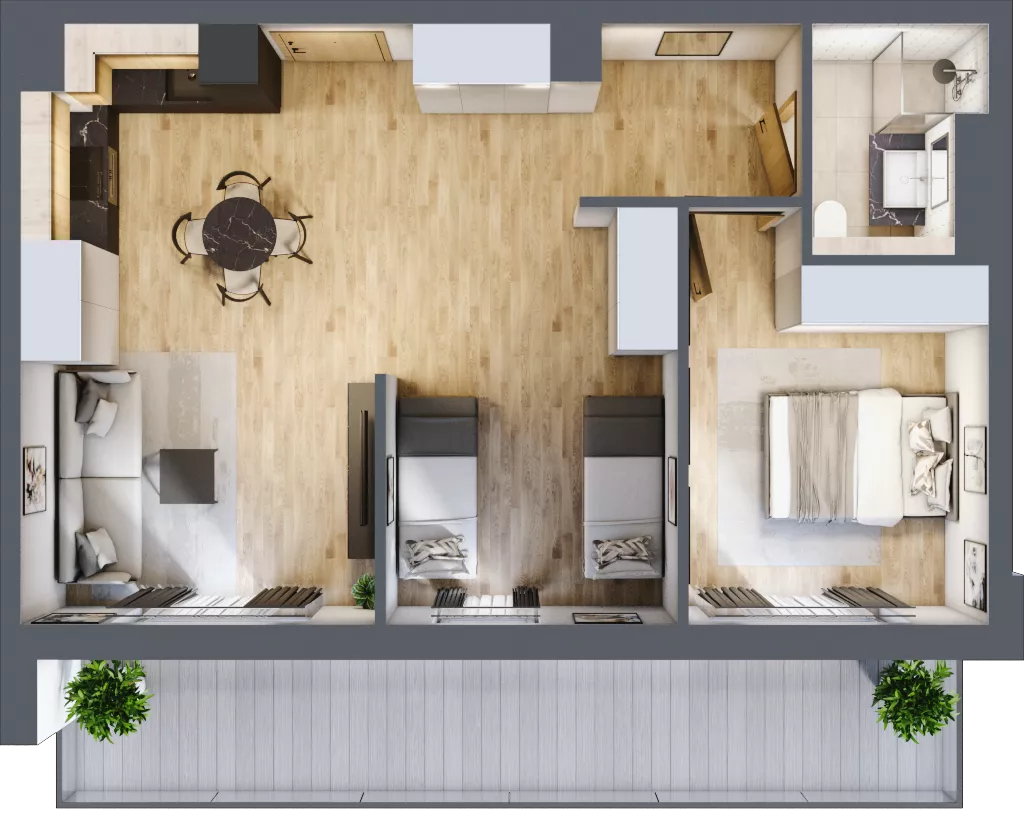 2 pokoje, apartament inwestycyjny 57,20 m², piętro 4, oferta nr D/322, Apartamenty Bałtyk - komfortowe lokale nad morzem, Jastrzębia Góra, ul. Jantarowa 3