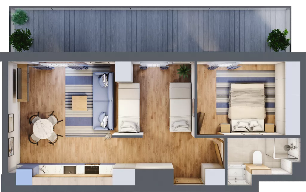 2 pokoje, apartament inwestycyjny 47,84 m², piętro 5, oferta nr D/403, Apartamenty Bałtyk - komfortowe lokale nad morzem, Jastrzębia Góra, ul. Jantarowa 3