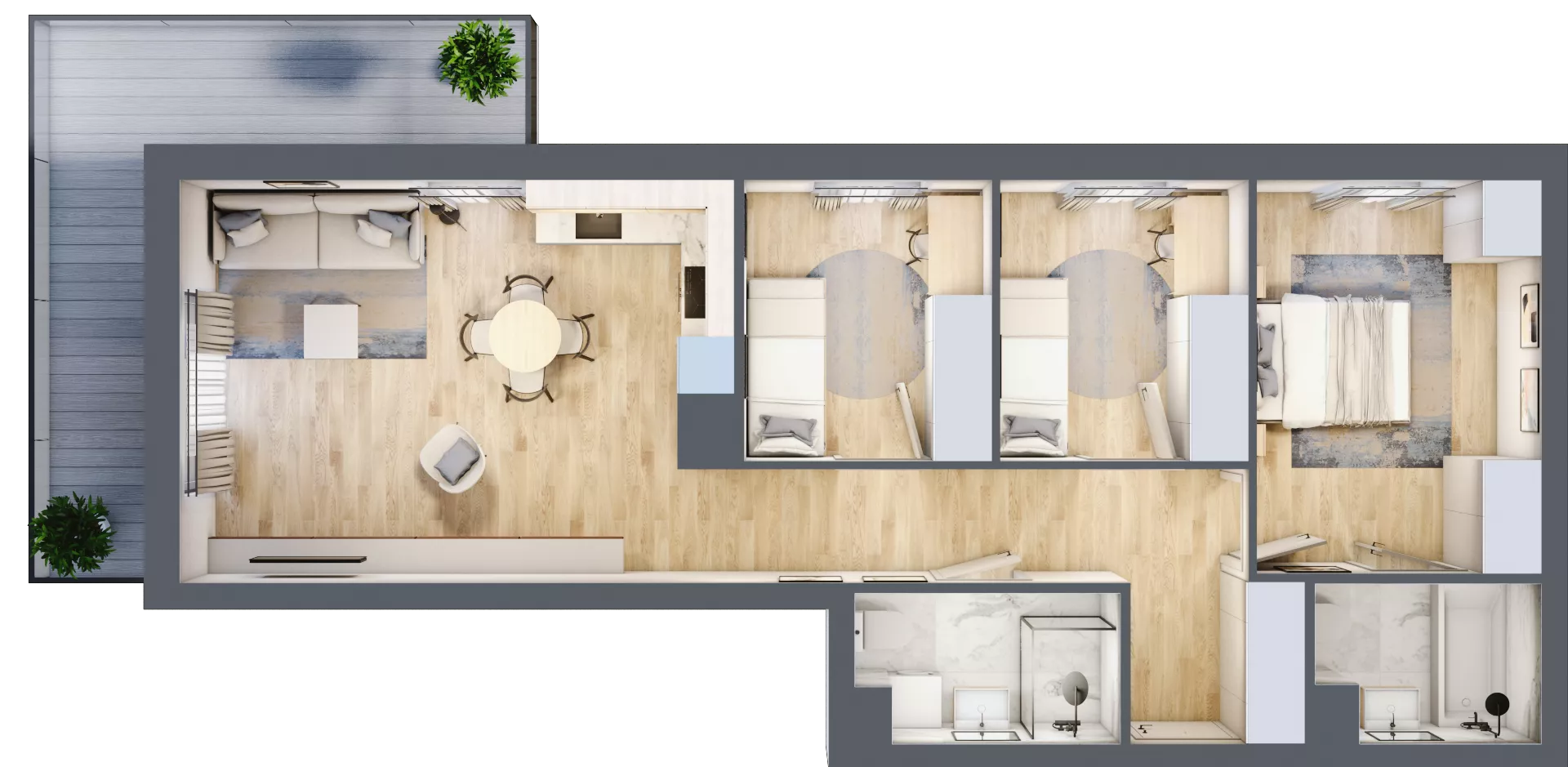 4 pokoje, mieszkanie 70,60 m², piętro 3, oferta nr 68, Nova Dworcowa Apartamenty, Mszczonów, ul. Dworcowa 40