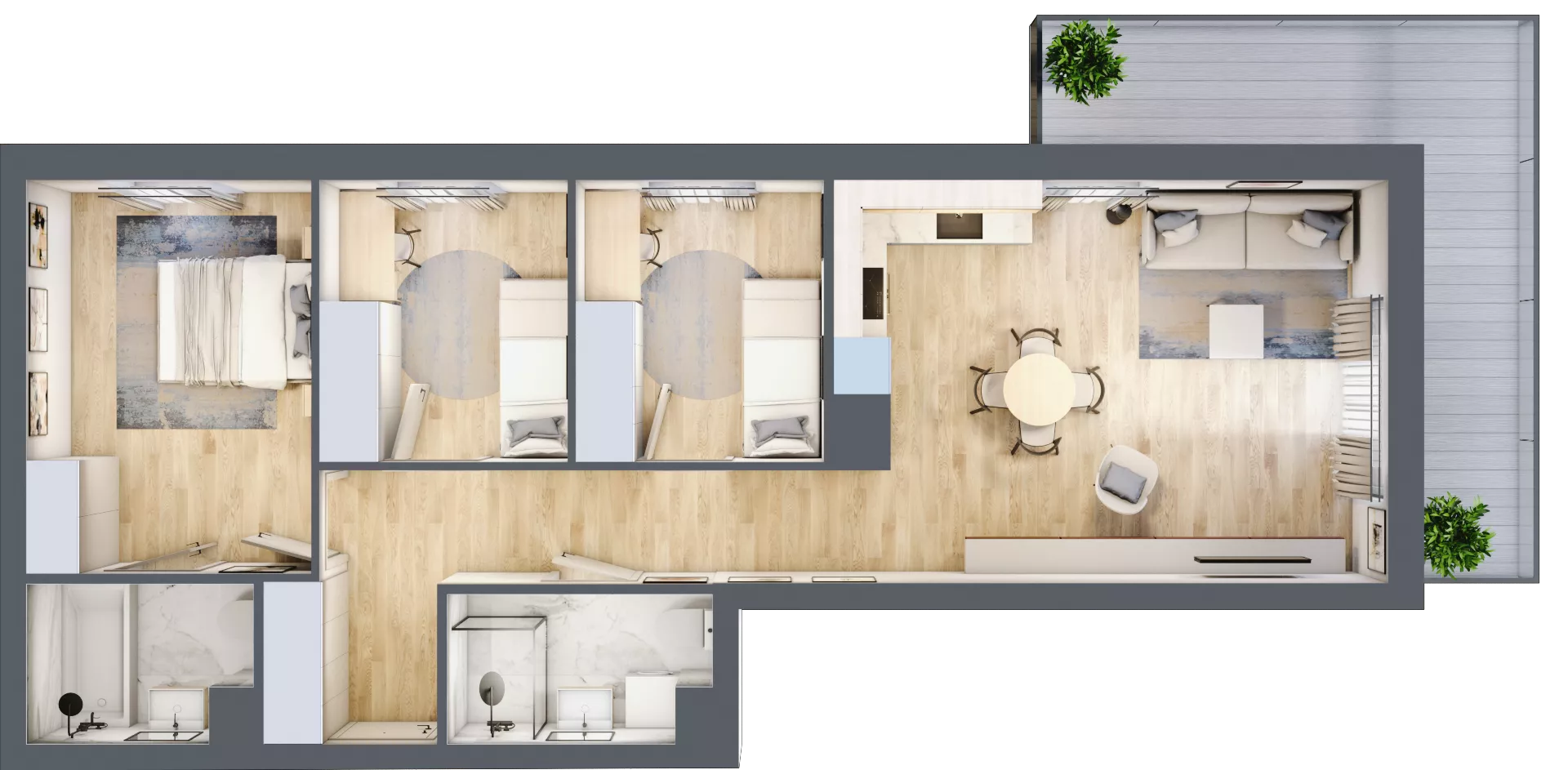 4 pokoje, mieszkanie 70,85 m², piętro 3, oferta nr 131, Nova Dworcowa Apartamenty, Mszczonów, ul. Dworcowa 40