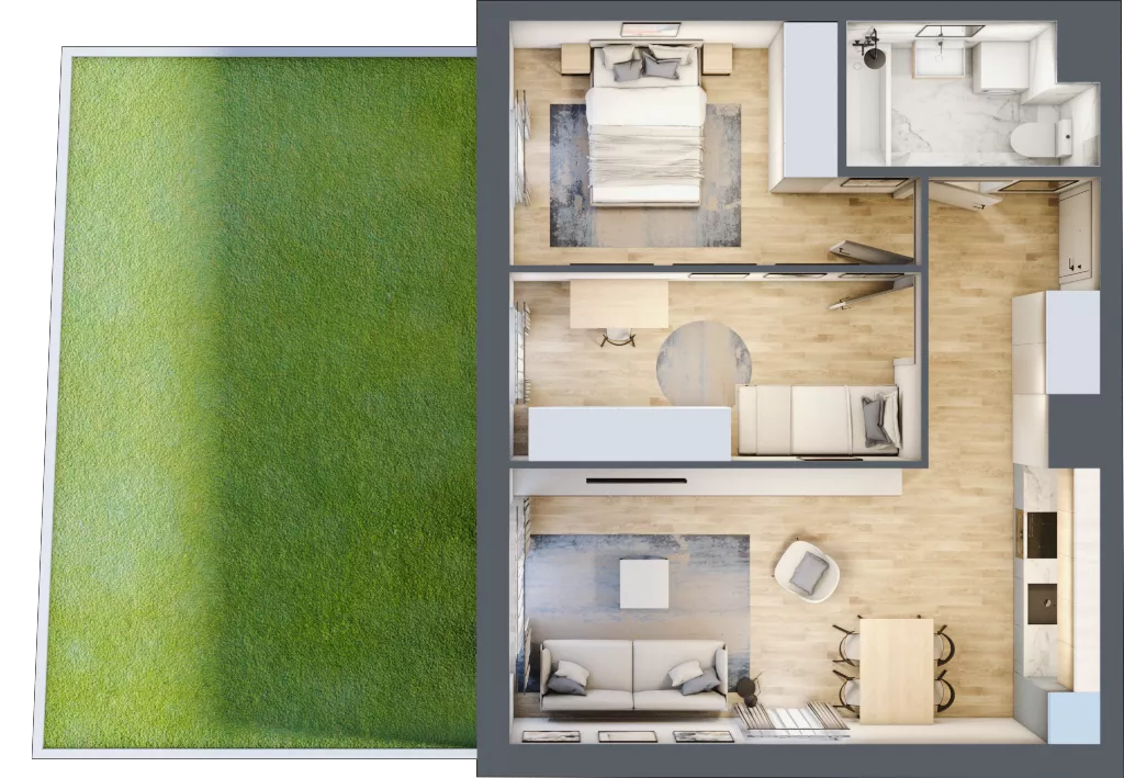 3 pokoje, mieszkanie 55,52 m², piętro 1, oferta nr 3, Nova Dworcowa Apartamenty, Mszczonów, ul. Dworcowa 40