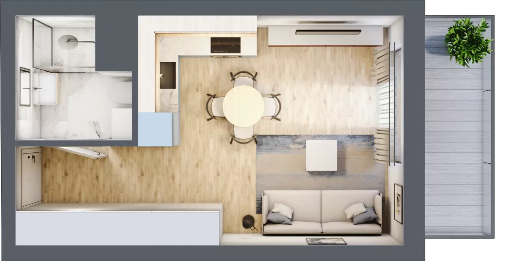 1 pokój, mieszkanie 26,92 m², piętro 3, oferta nr 132, Nova Dworcowa Apartamenty, Mszczonów, ul. Dworcowa 40
