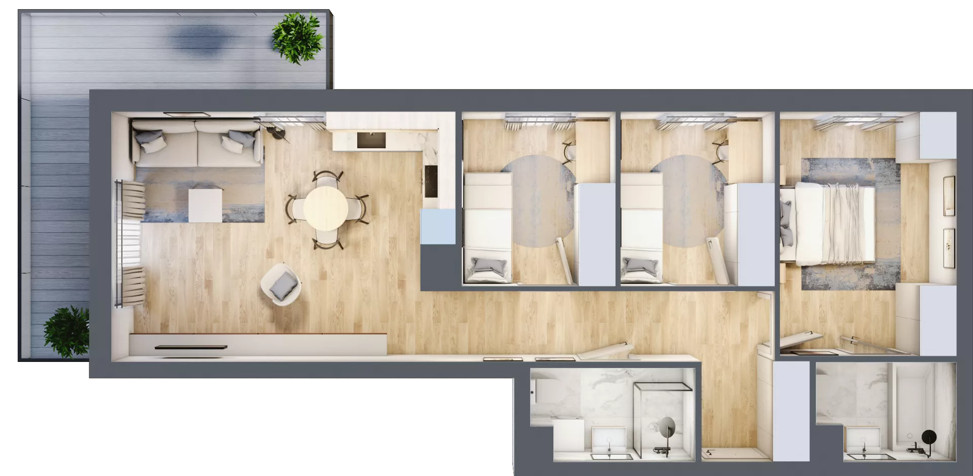 4 pokoje, mieszkanie 70,47 m², piętro 4, oferta nr 75, Nova Dworcowa Apartamenty, Mszczonów, ul. Dworcowa 40