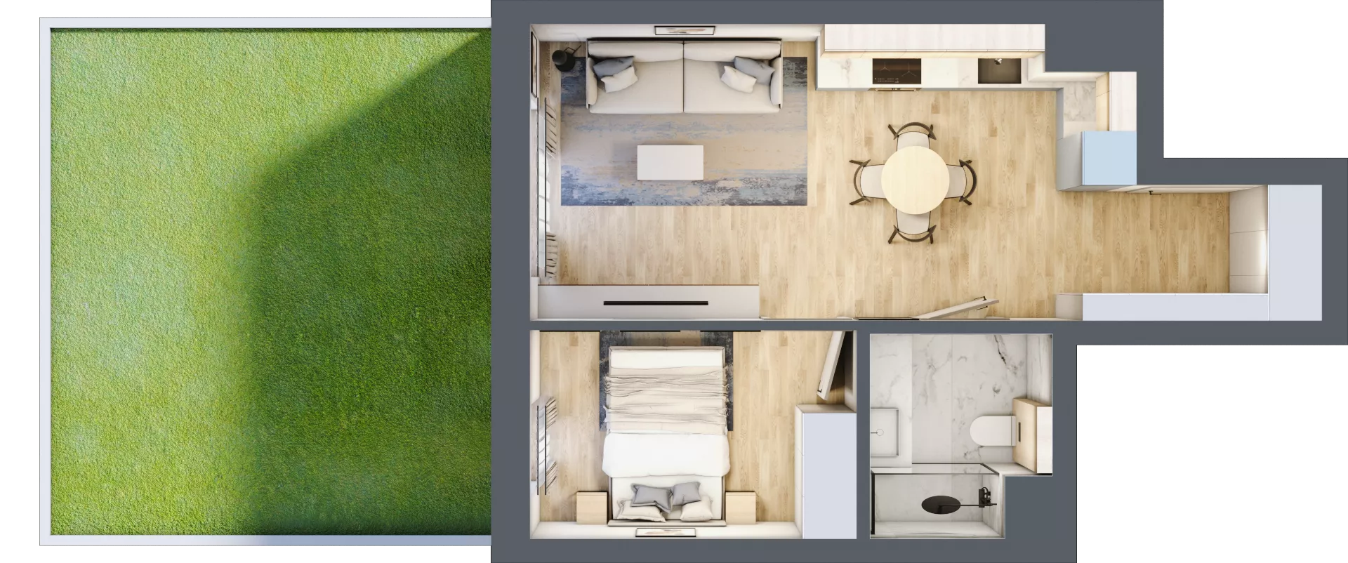 2 pokoje, mieszkanie 37,60 m², piętro 1, oferta nr C.0.4, Apartamenty Widok etap II, Skierniewice, Widok, ul. Armii Krajowej 63