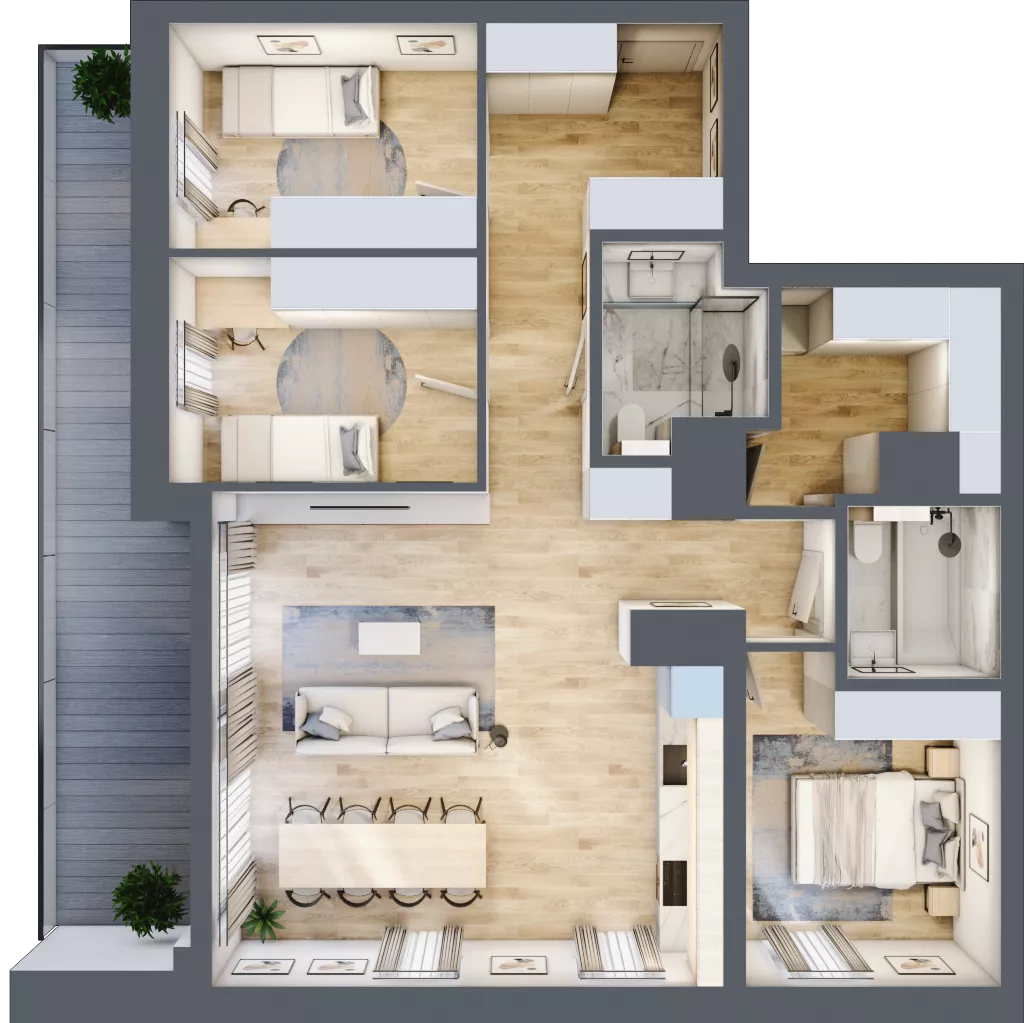 4 pokoje, mieszkanie 88,14 m², piętro 10, oferta nr C.9.81, Apartamenty Widok etap II, Skierniewice, Widok, ul. Armii Krajowej 63