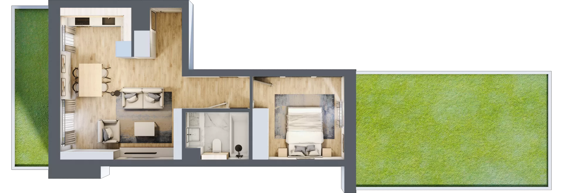 2 pokoje, mieszkanie 44,41 m², piętro 1, oferta nr E.0.26, Apartamenty Widok etap II, Skierniewice, Widok, ul. Armii Krajowej 63