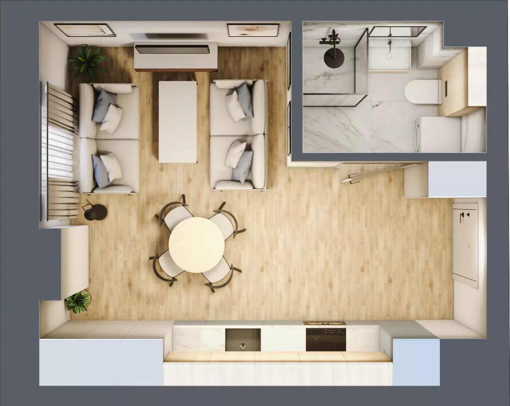 1 pokój, mieszkanie 25,52 m², piętro 3, oferta nr 41, Nove Diamentowe, Konin, Osiedle Władysława Sikorskiego, ul. Topazowa 28