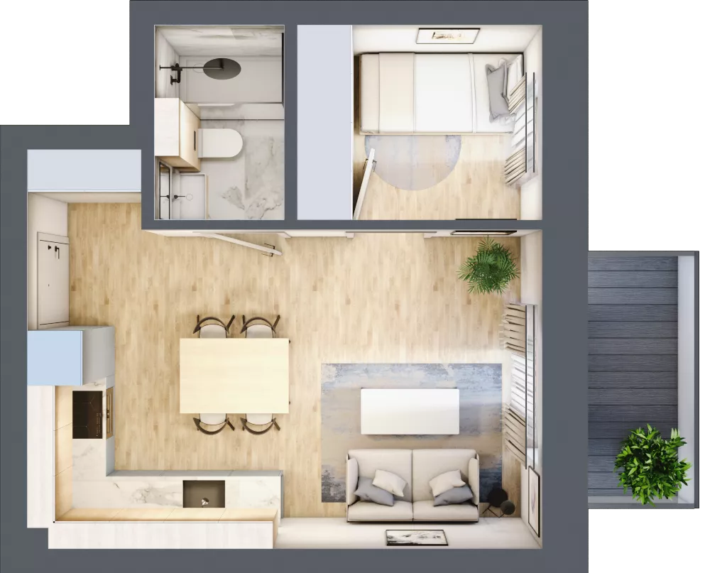 2 pokoje, mieszkanie 29,62 m², piętro 3, oferta nr 28, Nove Diamentowe, Konin, Osiedle Władysława Sikorskiego, ul. Topazowa 28