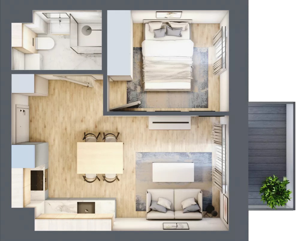 2 pokoje, mieszkanie 31,00 m², piętro 3, oferta nr 27, Nove Diamentowe, Konin, Osiedle Władysława Sikorskiego, ul. Topazowa 28