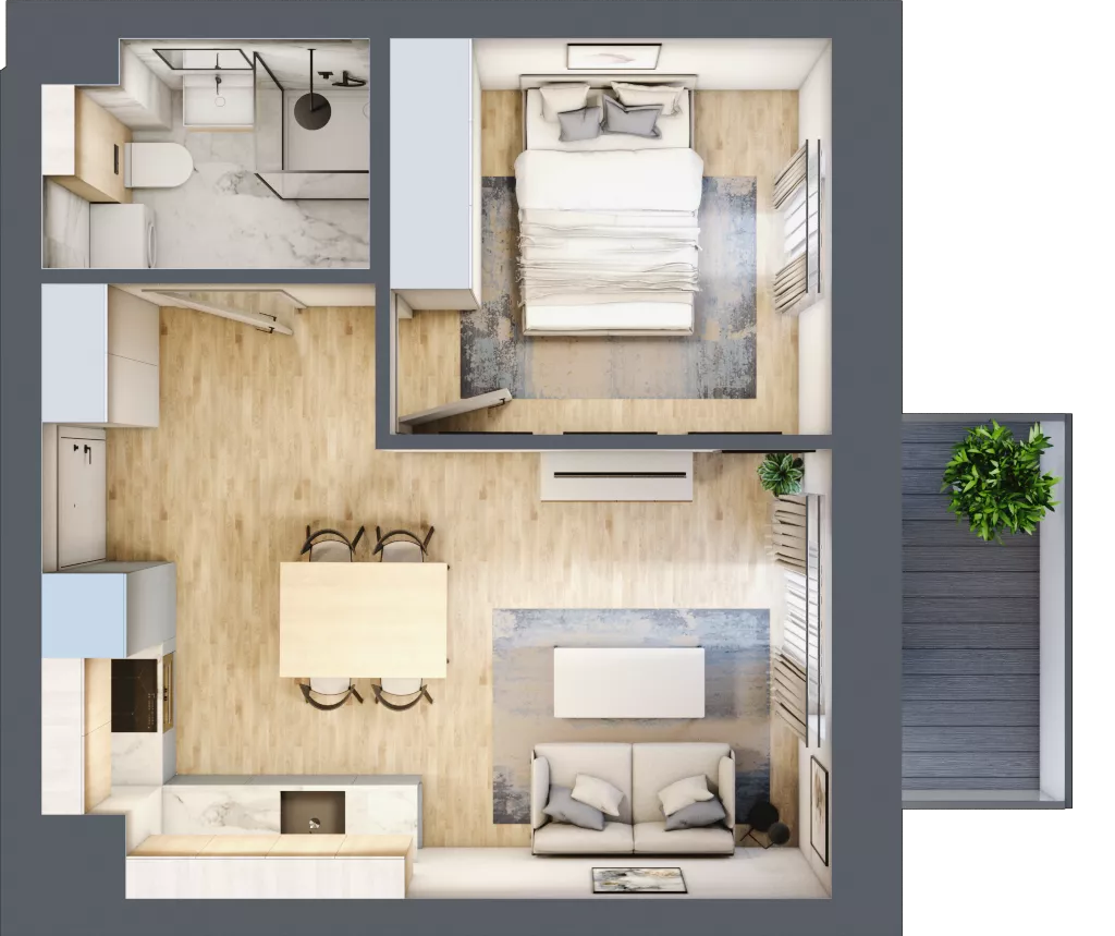 2 pokoje, mieszkanie 32,98 m², piętro 3, oferta nr 37, Nove Diamentowe, Konin, Osiedle Władysława Sikorskiego, ul. Topazowa 28